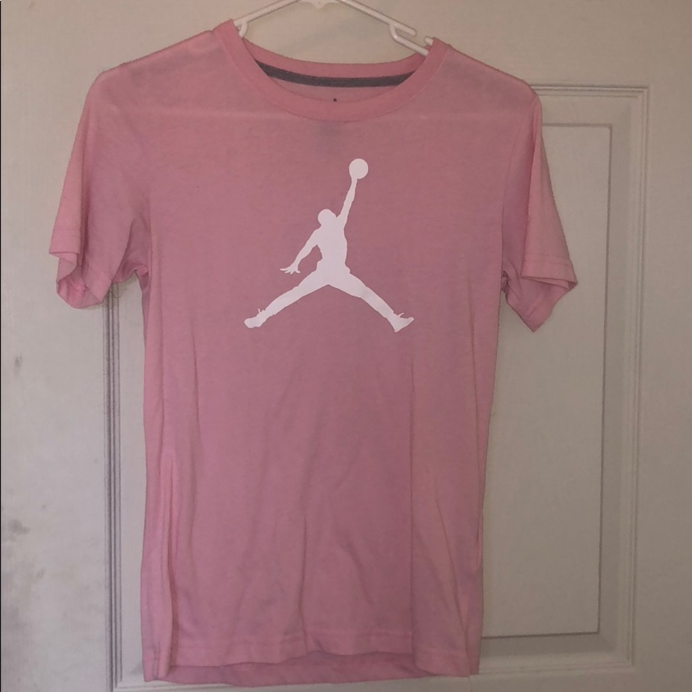 Baby pink air Jordan graphic tee